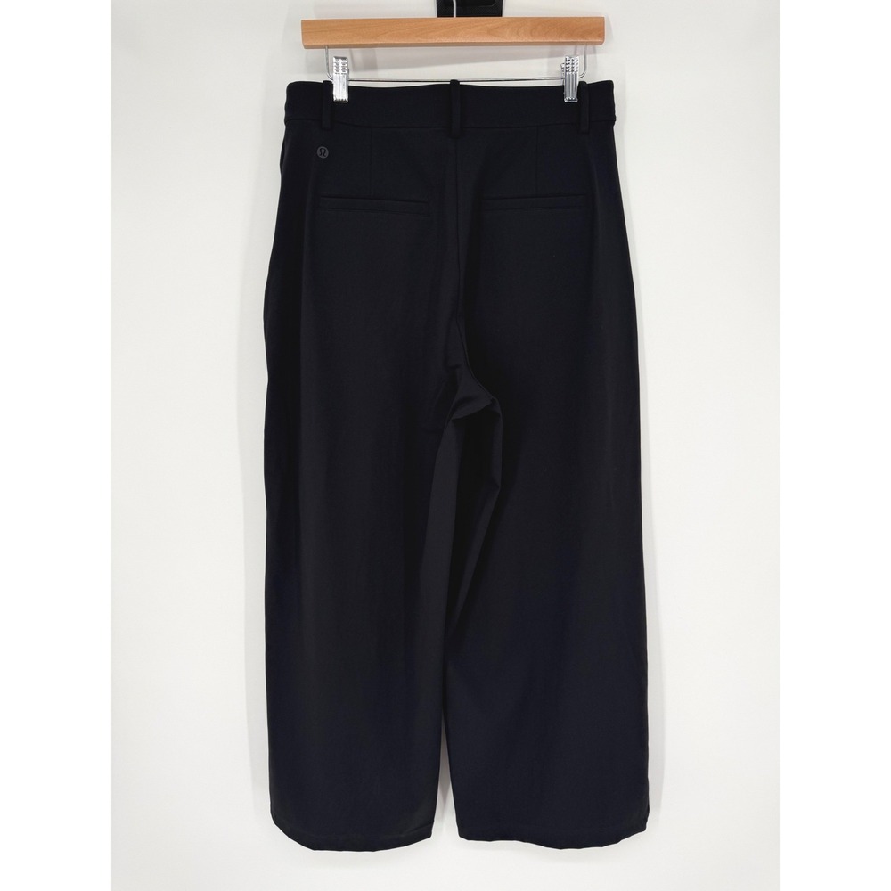 Lululemon Daydrift High Rise Trouser Short Wide-Leg Pants Black Pleated W5HCQS L - Picture 4 of 13